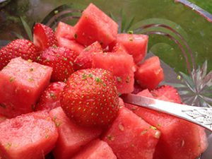 Vattenmelon o jordgubbar